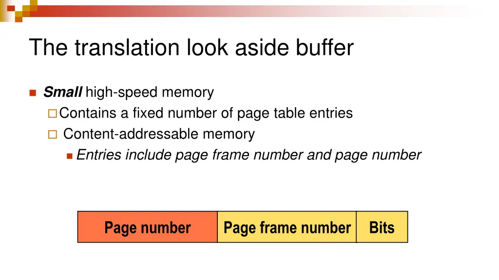 the translation look aside buffer