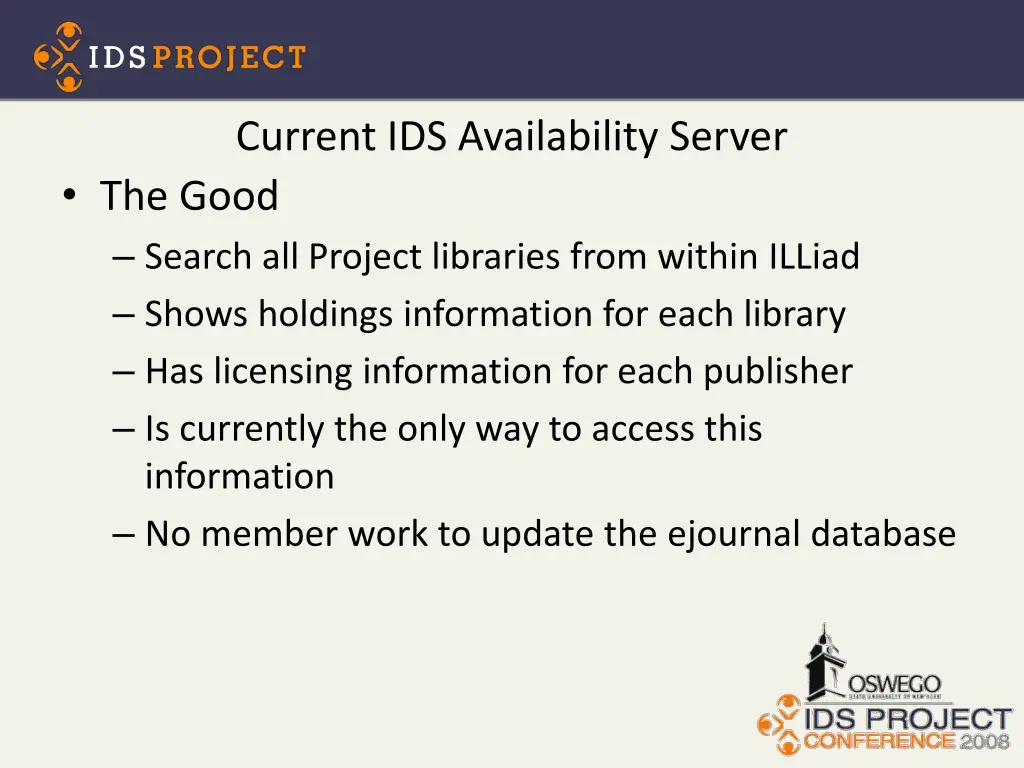 current ids availability server the good search