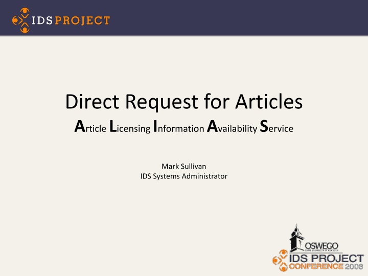 direct request for articles a rticle l icensing