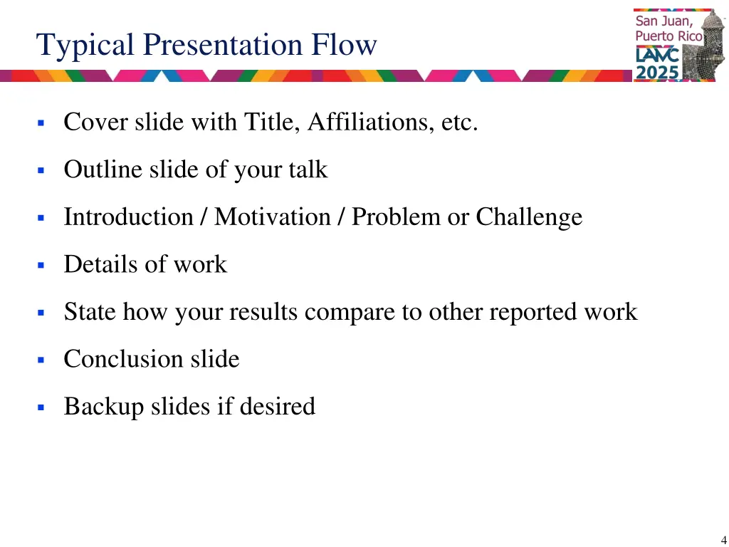 typical presentation flow