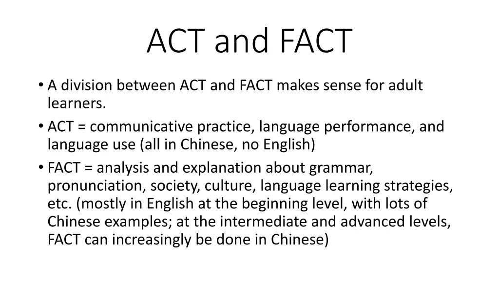 act and fact