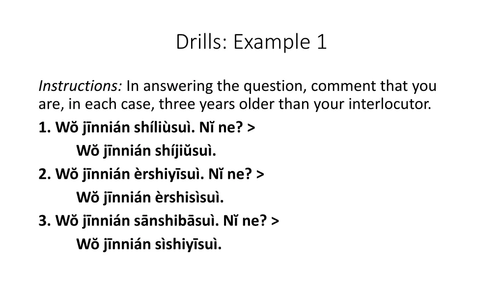 drills example 1