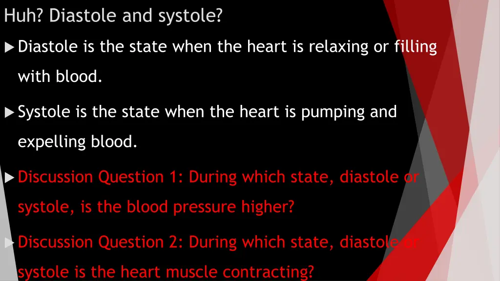 huh diastole and systole