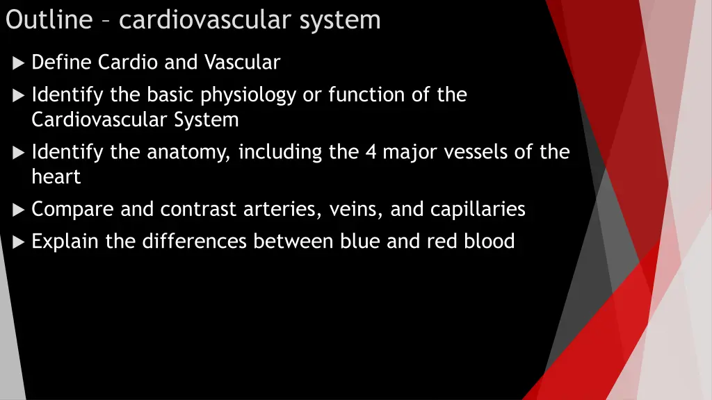 outline cardiovascular system