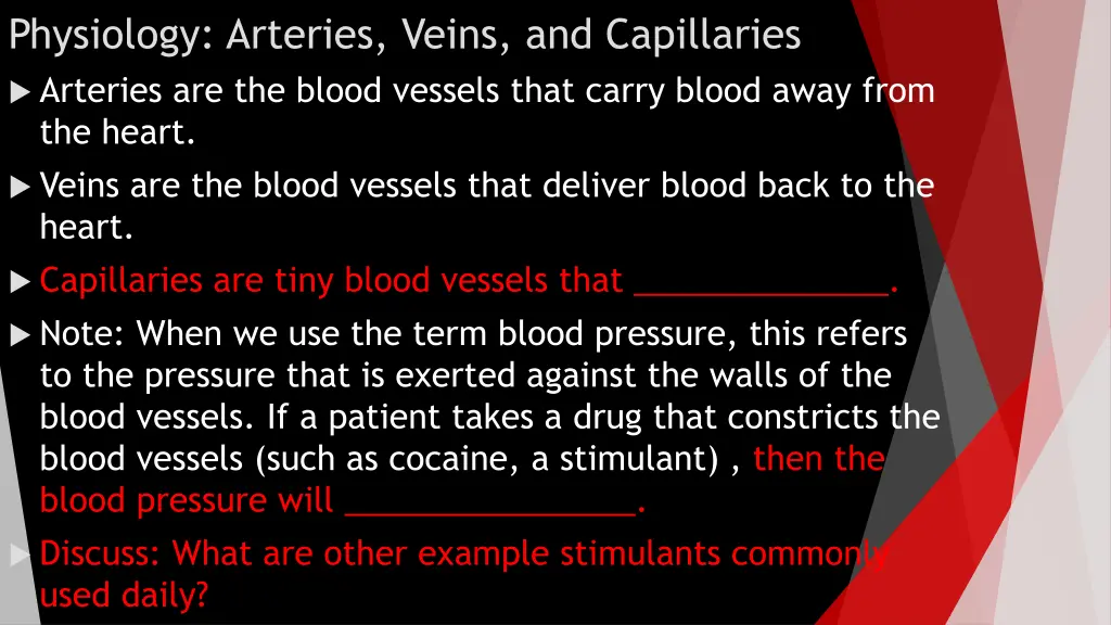 physiology arteries veins and capillaries