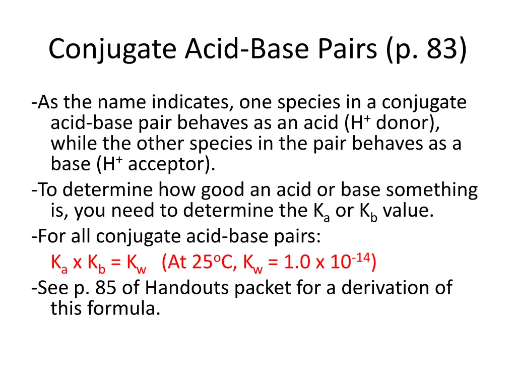 conjugate acid base pairs p 83 1