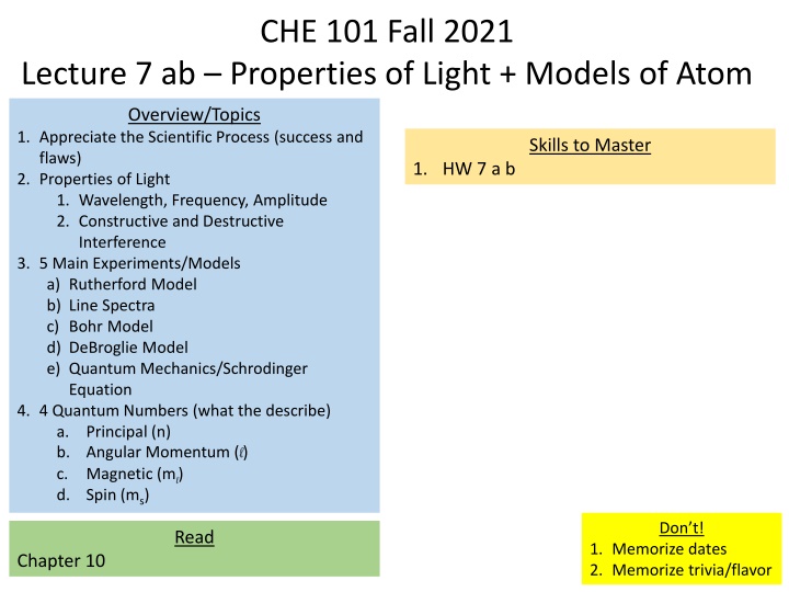 che 101 fall 2021