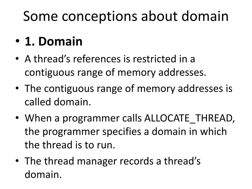 some conceptions about domain