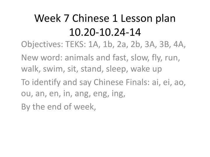 week 7 chinese 1 lesson plan