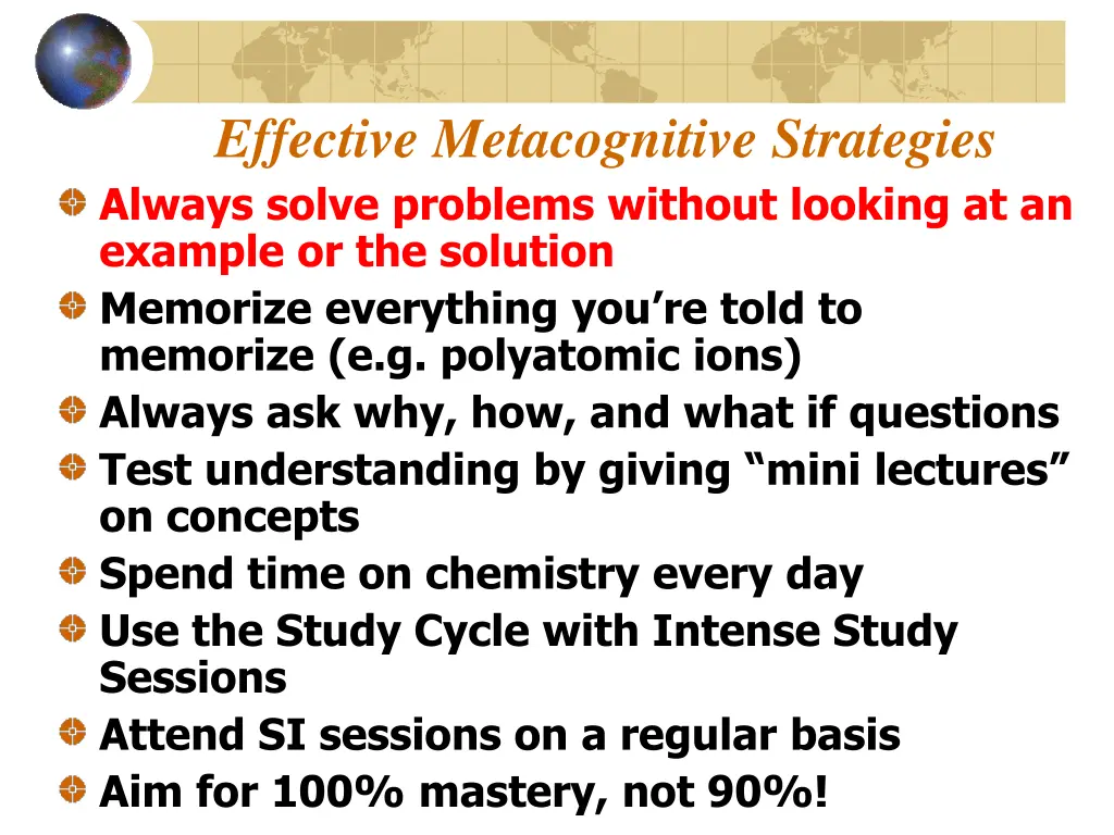 effective metacognitive strategies always solve