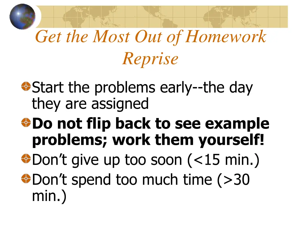 get the most out of homework reprise