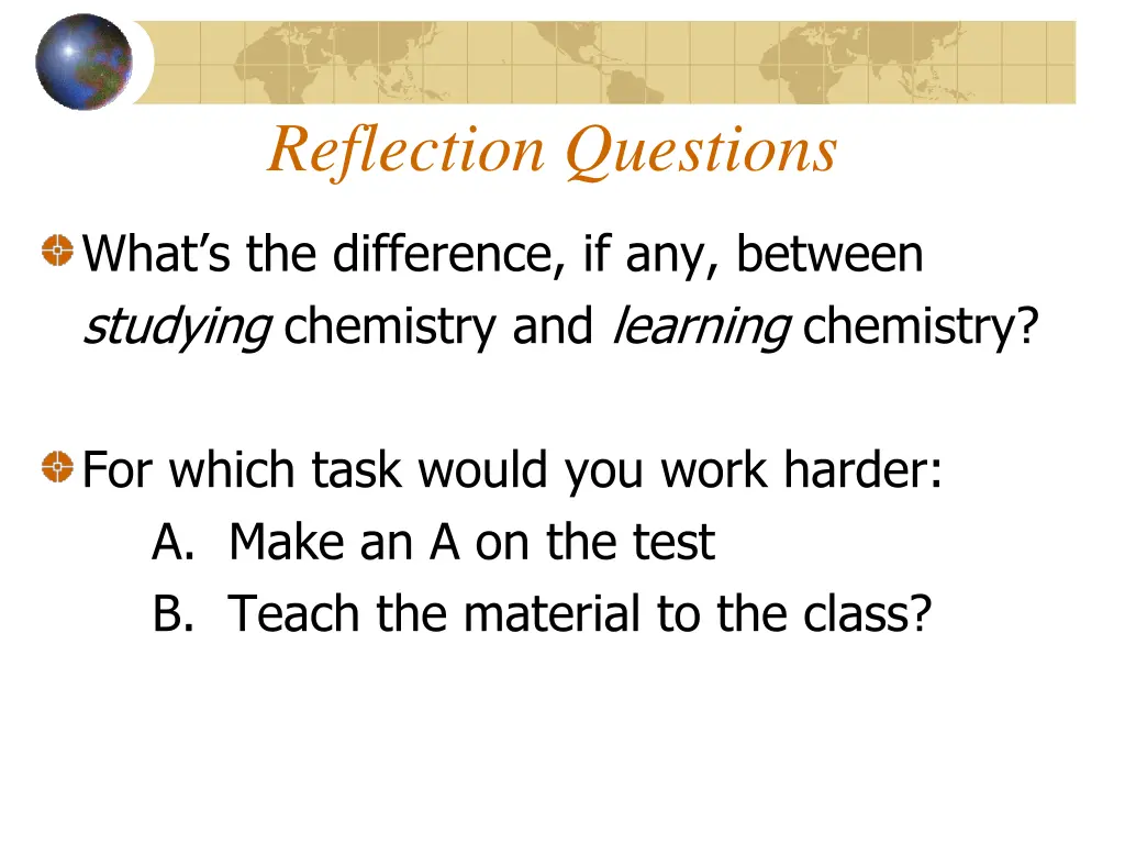 reflection questions