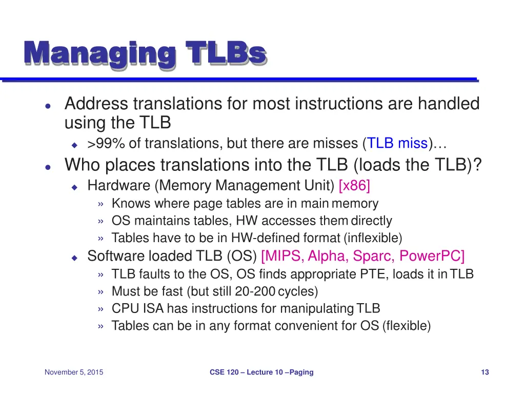 managing managing tlbs