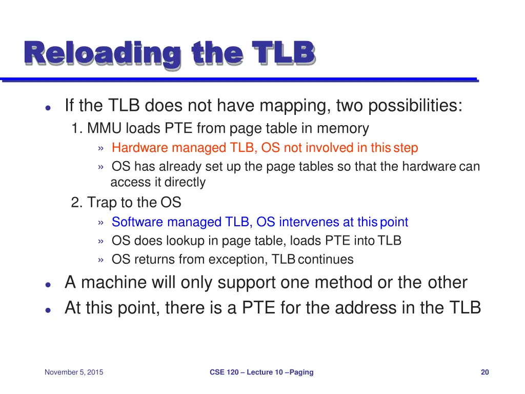 reloading the reloading the tlb