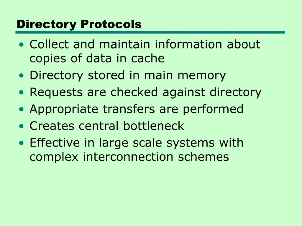 directory protocols collect and maintain