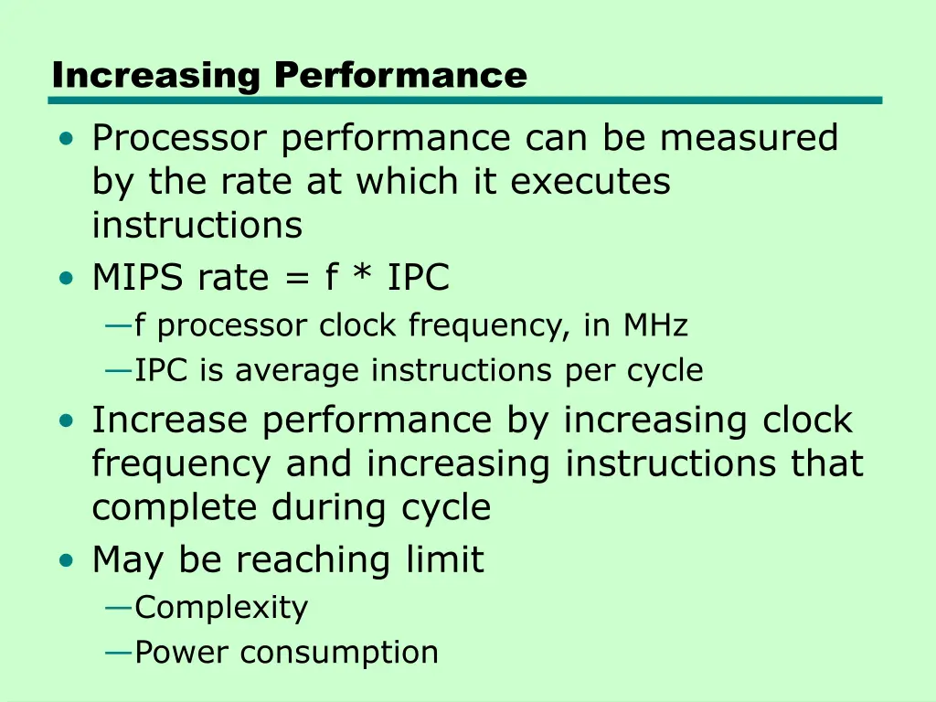 increasing performance processor performance