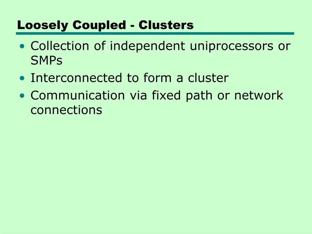 loosely coupled clusters collection