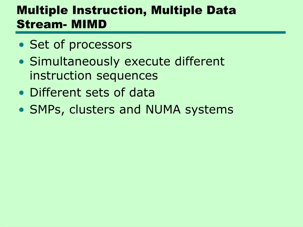 multiple instruction multiple data stream mimd