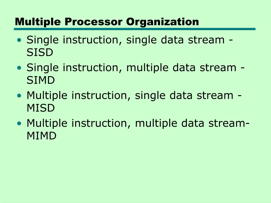 multiple processor organization single