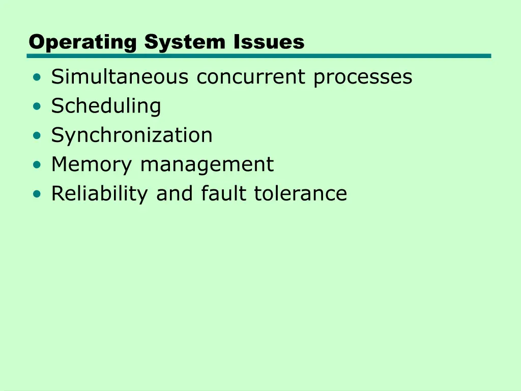 operating system issues simultaneous concurrent