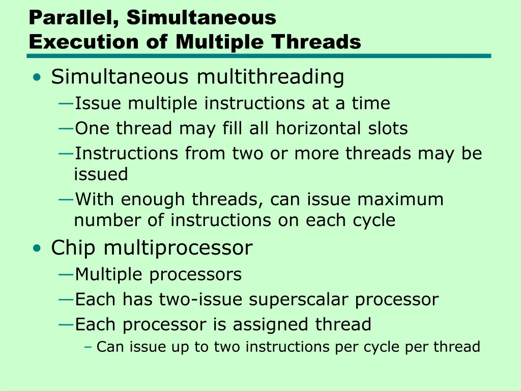 parallel simultaneous execution of multiple