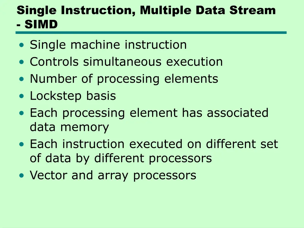 single instruction multiple data stream simd