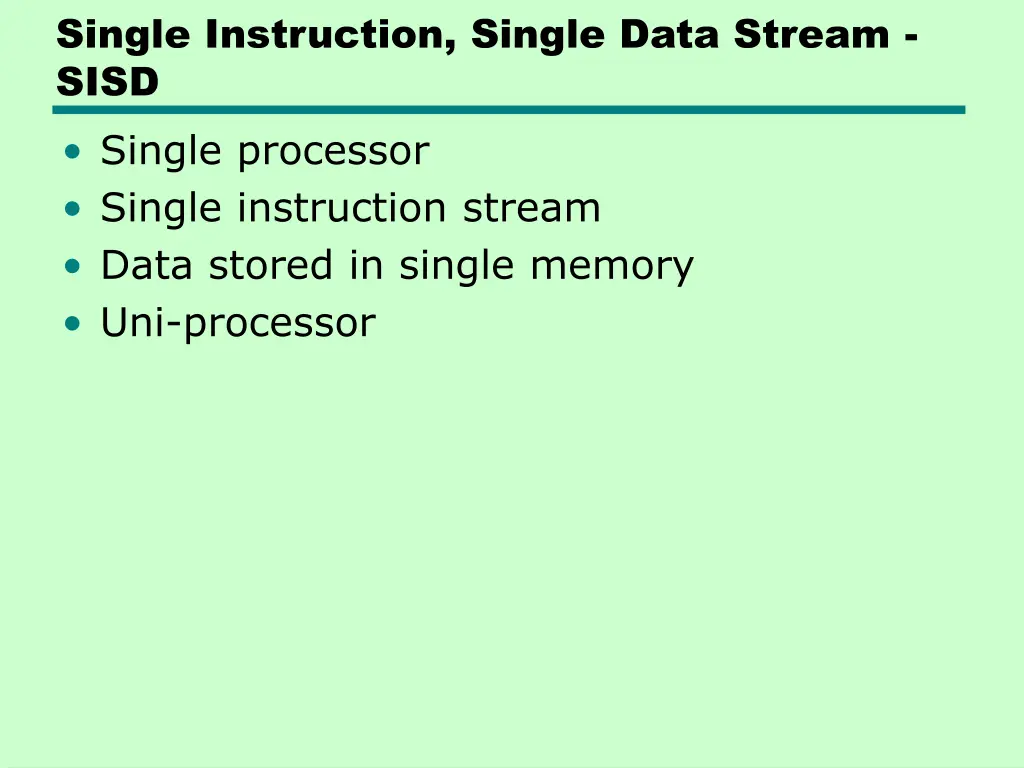 single instruction single data stream sisd single