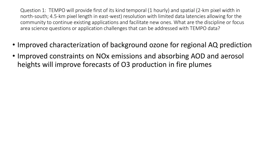 question 1 tempo will provide first of its kind