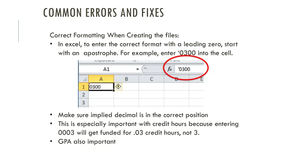 common errors and fixes 1