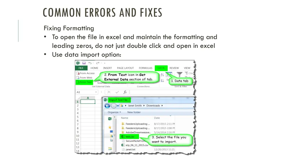 common errors and fixes 3