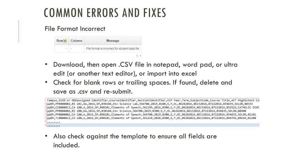 common errors and fixes 4