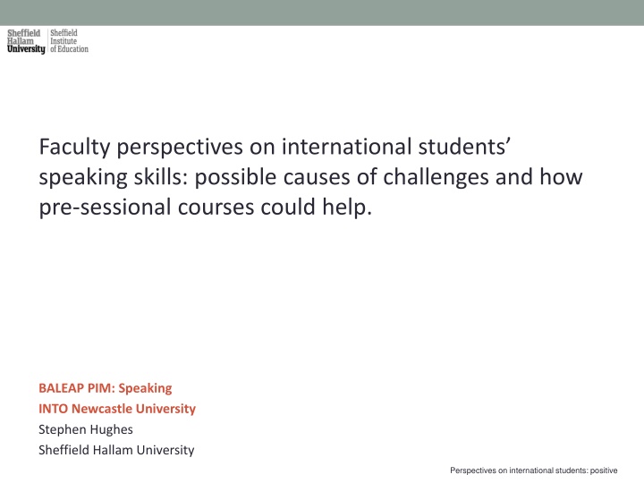 faculty perspectives on international students