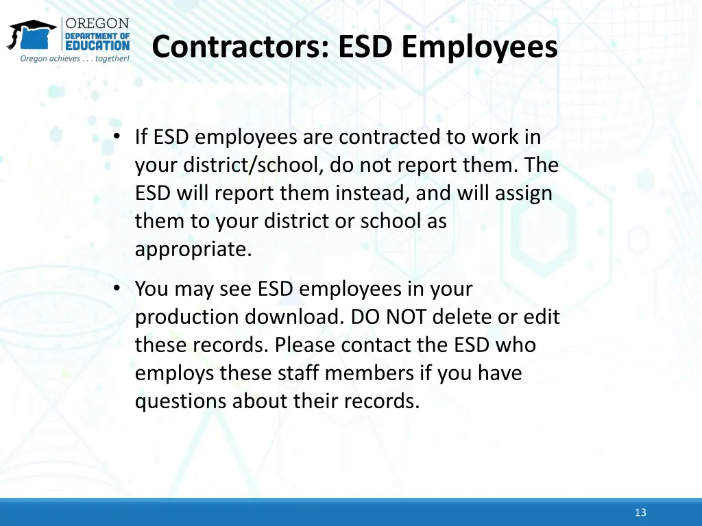 contractors esd employees