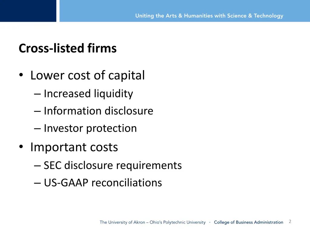 cross listed firms