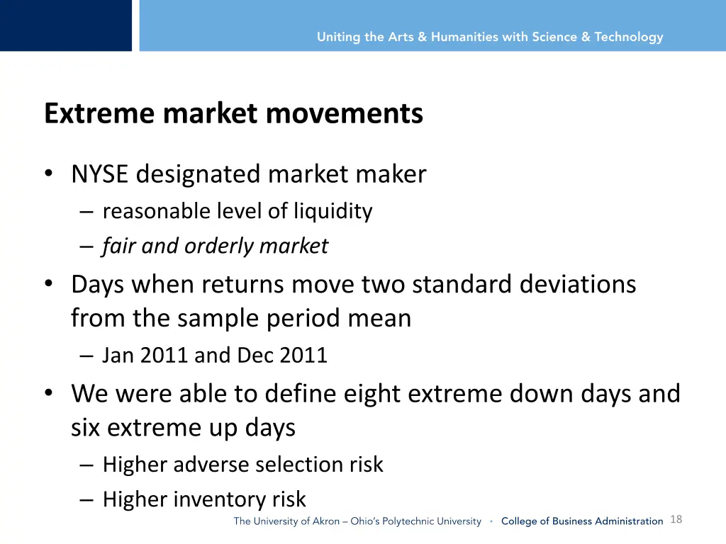 extreme market movements