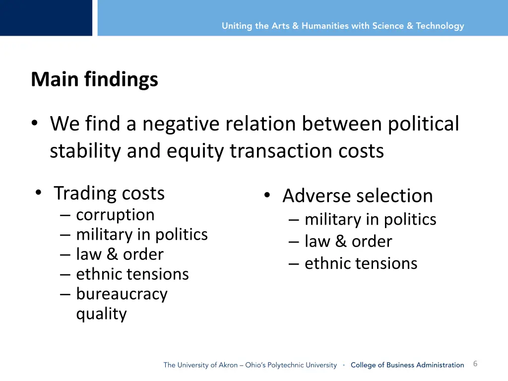 main findings