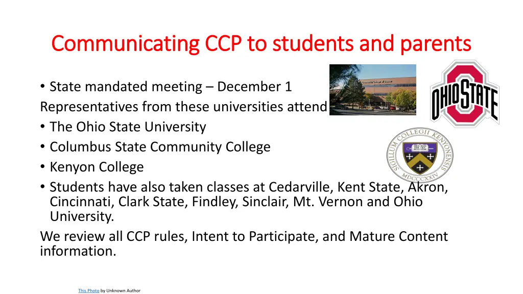 communicating ccp to students and parents