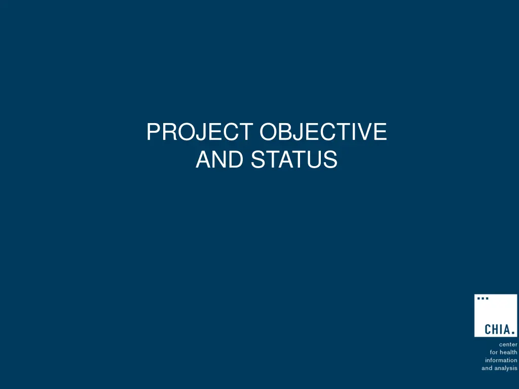 project objective and status