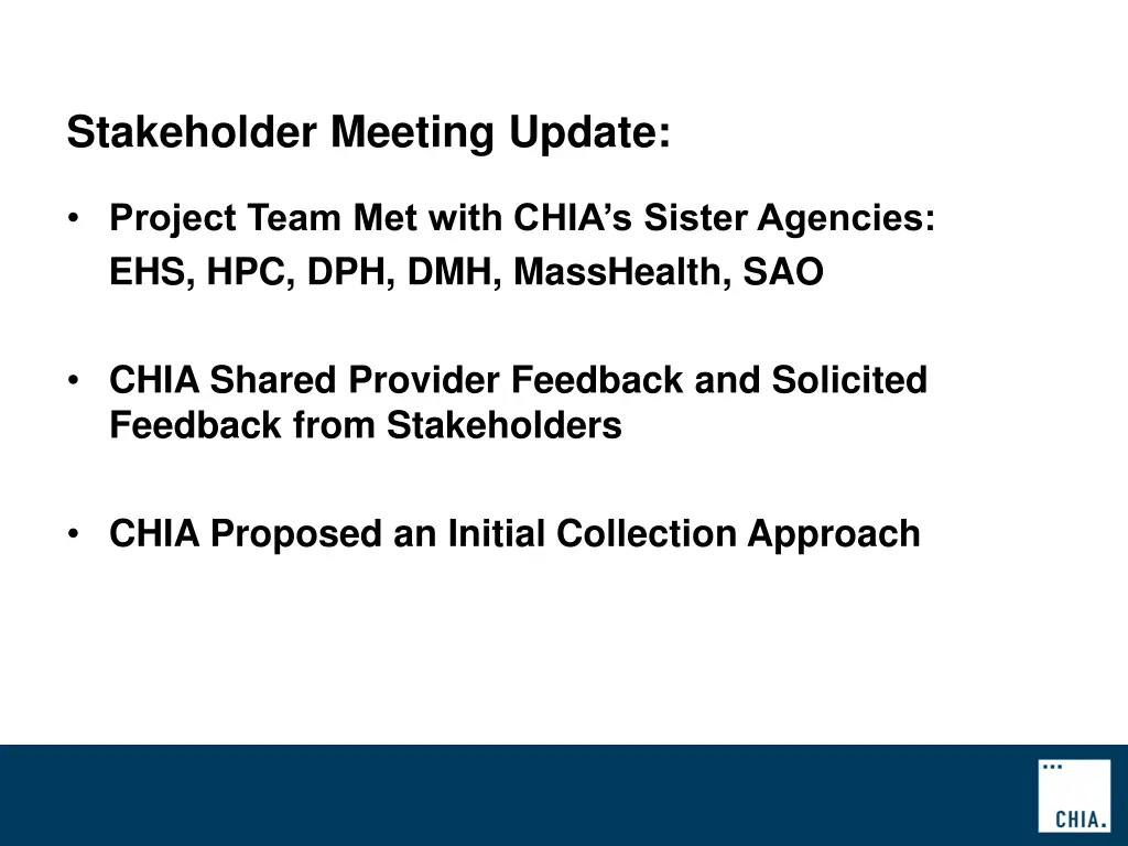 stakeholder meeting update 1