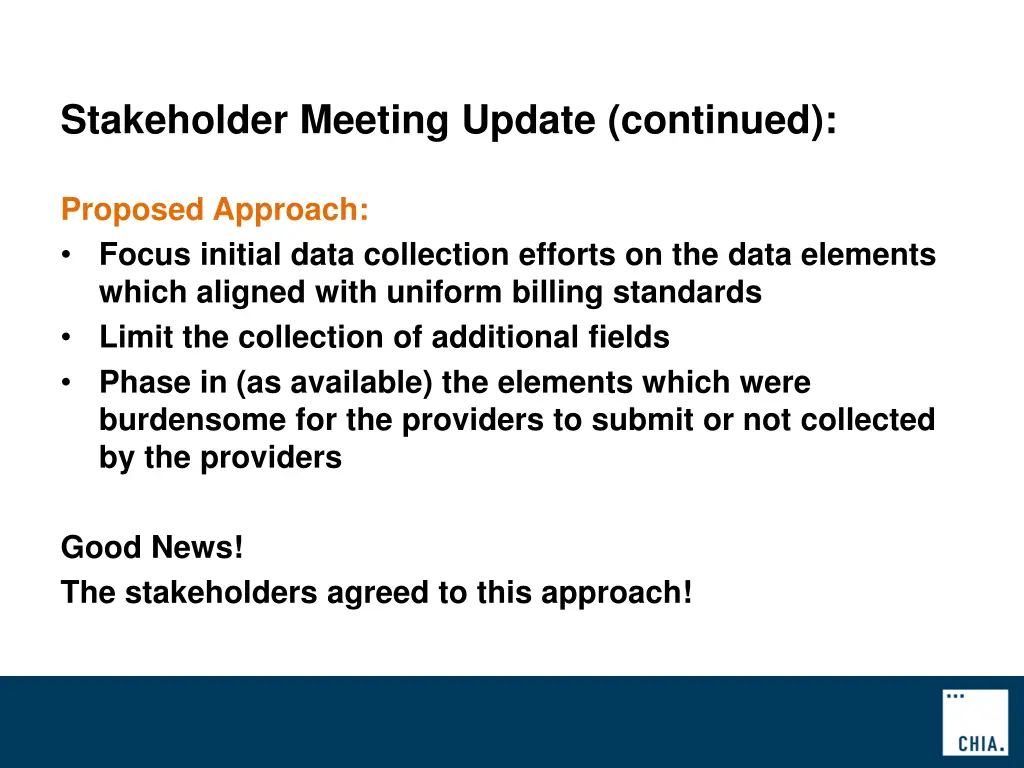 stakeholder meeting update continued