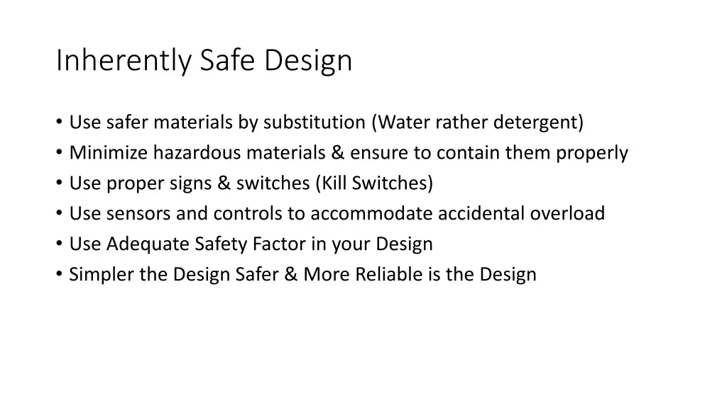 inherently safe design