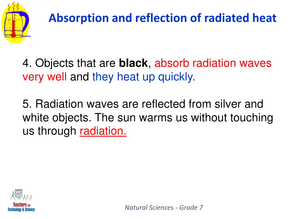 absorption and reflection of radiated heat 1