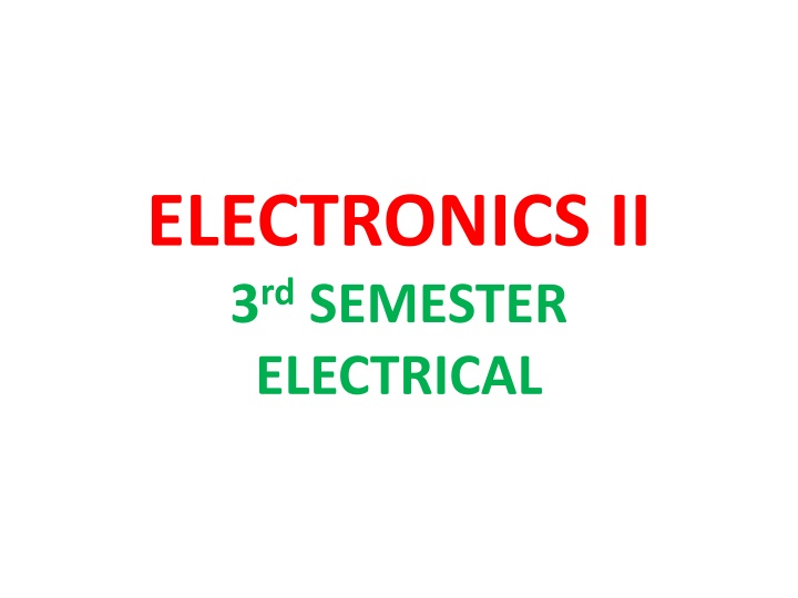 electronics ii 3 rd semester electrical