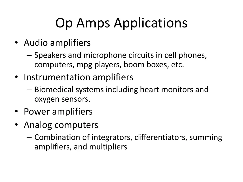 op amps applications