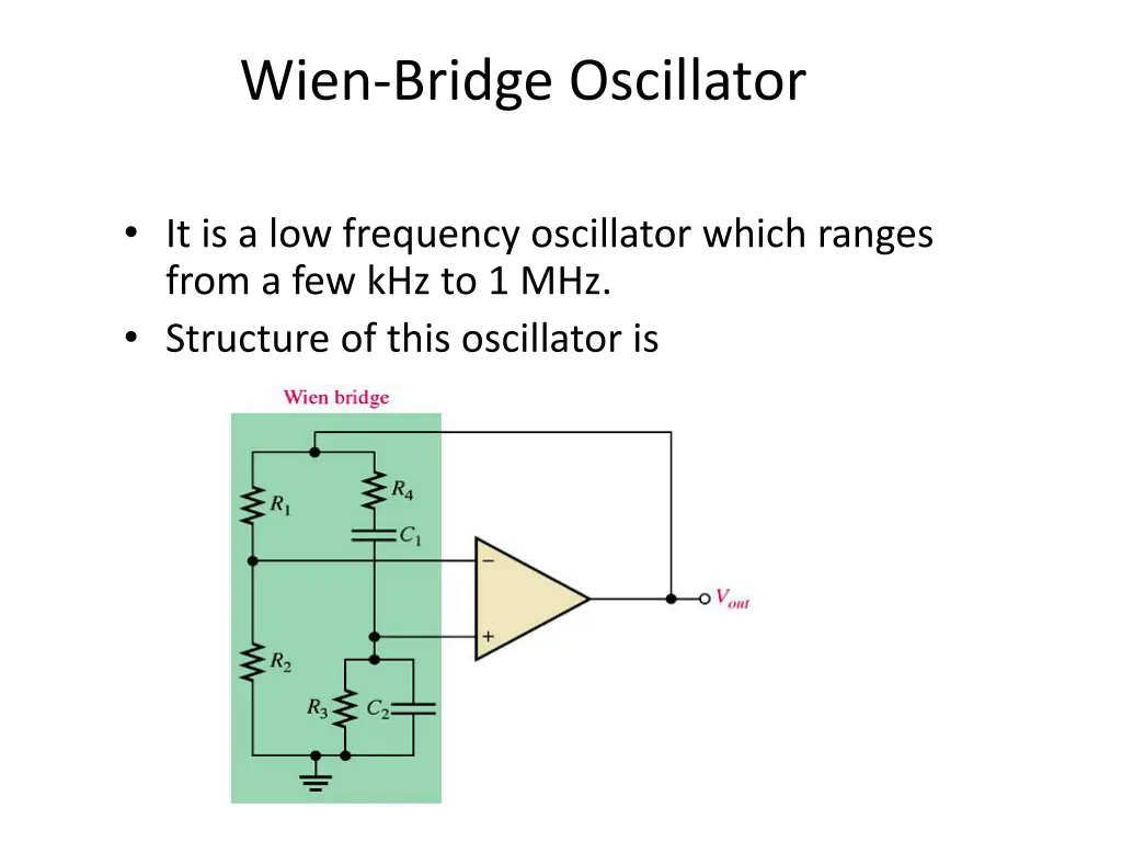 wien bridge oscillator