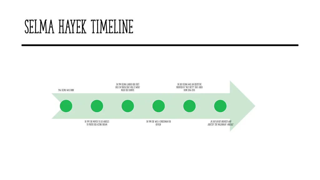 selma hayek timeline