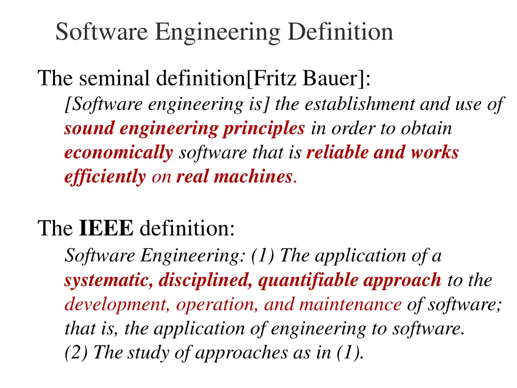 software engineering definition