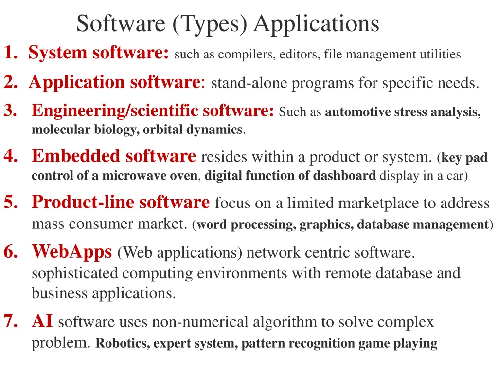 software types applications