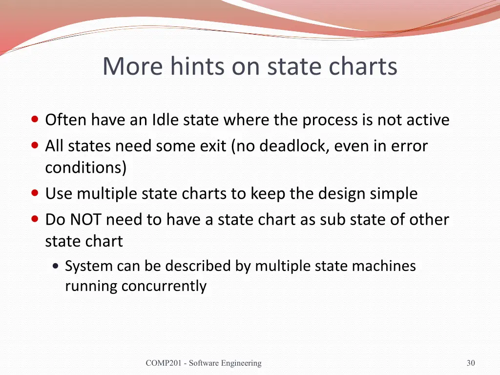 more hints on state charts