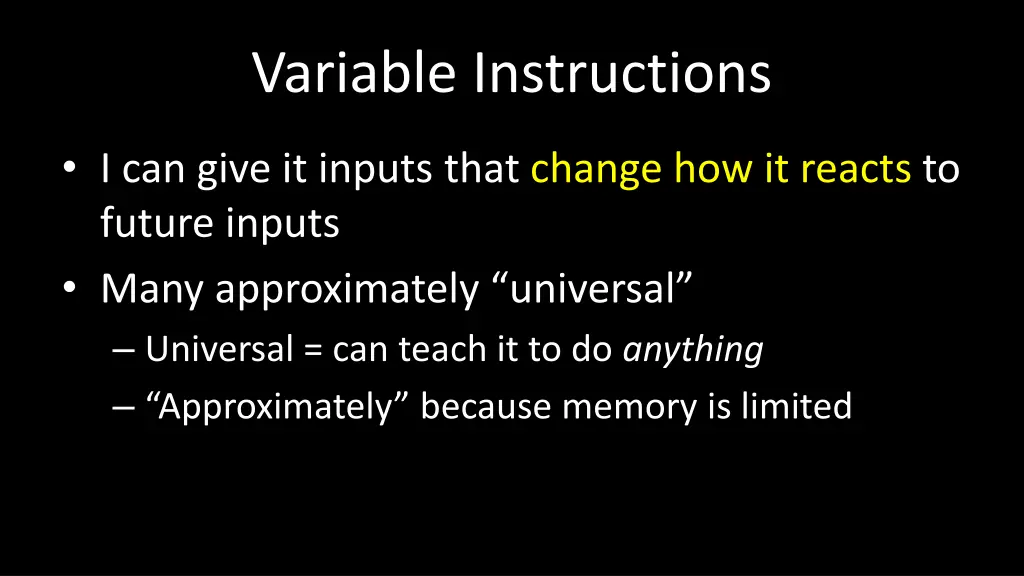 variable instructions